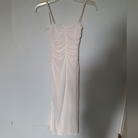 Fashion Nova White Ruched Dress - Picture 6 of 8
